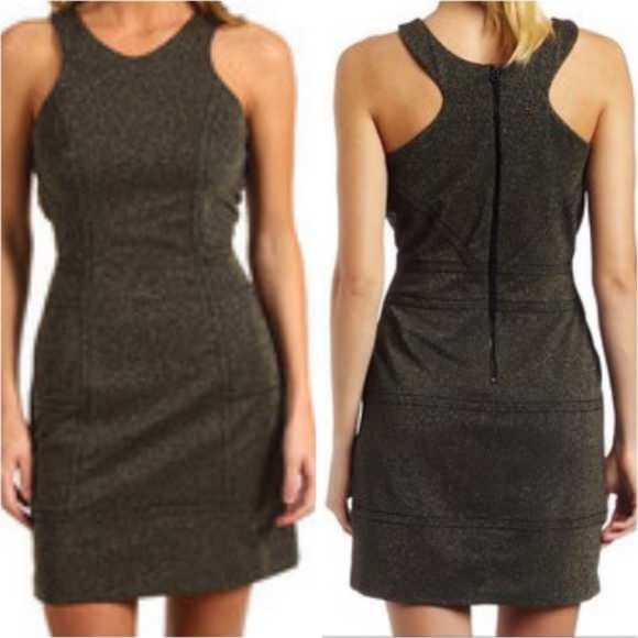 BCBGeneration Black Gold Shimmer Dress - Picture 2 of 5